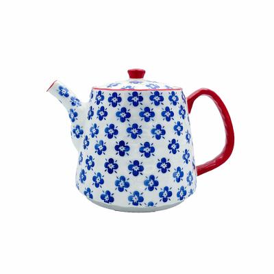 China Stocked High Quality Arabic Ware Drinkware Teapot Classic Flower Pattern Large Ceramic Water Teapot Set for sale