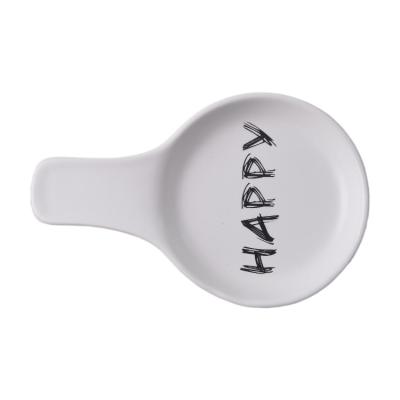 China Sustainable Manufacturer Direct Cooking Utensil Rest Modern Spoon Holder Custom White Ceramic Utensil Spoon Rest for sale