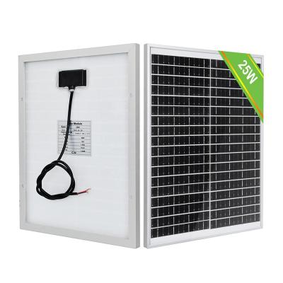 China Solar Power System 12V/18V 25W Solar Panel Monocrystalline Solar Panel Solar Power System RV Solar Panel House Roof Off-grid System for sale