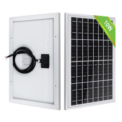 China Solar Power System 12V/18V 10W Solar Panel Monocrystalline Solar Panel Solar Power System RV Solar Panel House Roof Off-grid System for sale