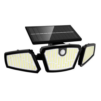 China Warehouse Solar Outdoor Lights 3 Head Motion Sensor waterproof led solar power park gate floor street garden wall light for sale