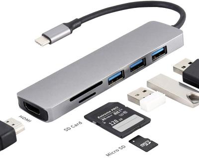 China Multimedia WISTAR Type C Hub 6 in 1 USB C Hub Adapter for sale