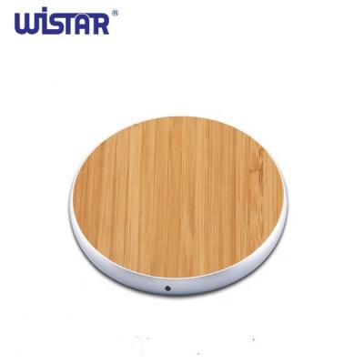 China WISTAR Qi Simple Ultra Thin Wireless Charger Wooden Bamboo Wireless Charger for sale