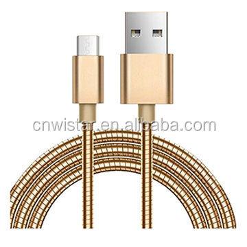 China Cell Phone Types Type C Cable Steel Tube Data Cable for sale