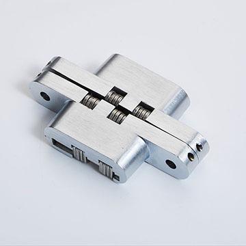 China Modern Hidden Door Hinge Doors Thickness is 25mm Cross Hinge Zinc Alloy 180 Degree Invisible Hidden Door Hinge for sale