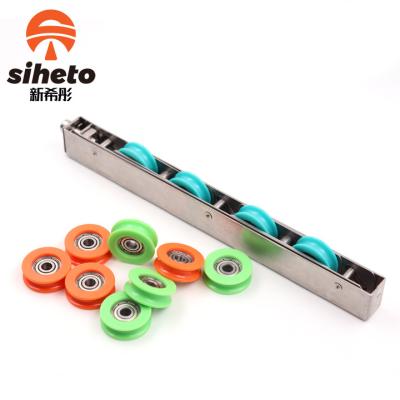 China Green Blue Aluminum Long Track 3A Working Life Bearing Apply To Sliding Doors Balcony Sliding Door Roller Wheel for sale