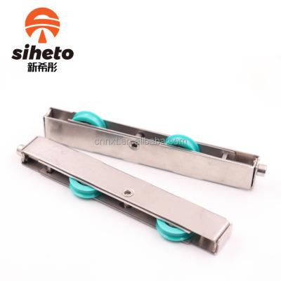 China Blue Long Working Life Sliding Door 2 Rollers Stainless Steel Kitchen Door Roller Cabinet Double Sliding Door Wheels for sale