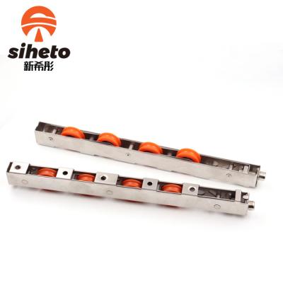 China Active Long Life Orange Stainless Steel Sliding Door Wheels 201 4 Rollers Heavy Duty Aluminum Sliding Door Rollers for sale