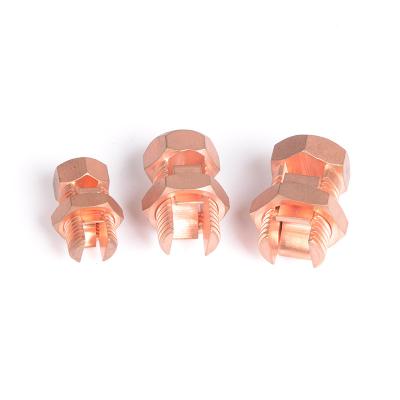 China High Quality Electrical Brass Copper Power T/J Bolt Split Connector For Wire Connecting for sale