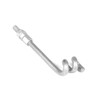 China With Pole Nut J-Bolt Braid Hook Bolt Hot Galvanized / Pole Hook Bolt For Line Pole Hardware for sale