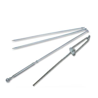 China Electric Power Cable Fit Hot Dip Galvanized Steel Adjustable Ground Stay Rod With Stay Bow for sale