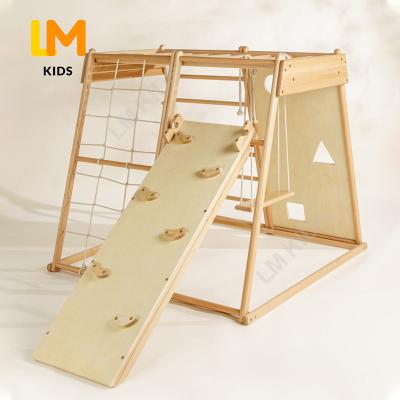 China Hot Selling Indoor Classic Wooden Amusement Park Climbs Equipment Indoor Climbing Playground Gymnastics Kids Play Gymnasium for sale