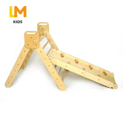 China Kids Indoor Wooden Foldable Gym Rainbow Color Pickler Triangle Custom Climber With Ramp for sale