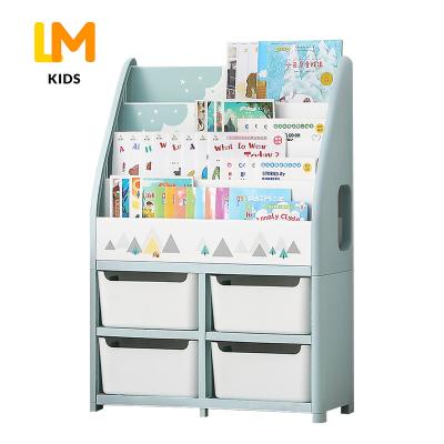 China Modern Display Book Rack Toy Storage Bookshelf Children Cabinet for Kids School Furniture Baby Bookcases for sale