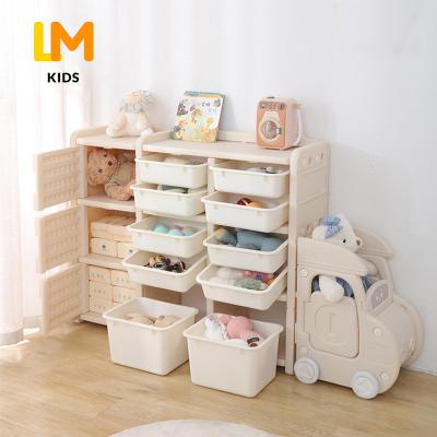 China Modern 2022 Box Storage Rack And Shelf Storage Racks For Organizer Kids Rack Car Shelf Children Kids Toys Cabinet for sale