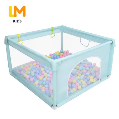 China Easy Folding Rectangle Shape Large Folding Guardrail Playpen Play Yard for Babies Toddlers Adjustable Playpen Crawling Railing for sale