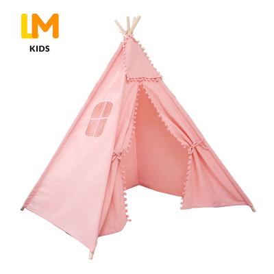 China Sports Play Big Sale Baby Stripe Window 30 Inch White Organic Organic Play Tent Teepee Tent Foldable for sale