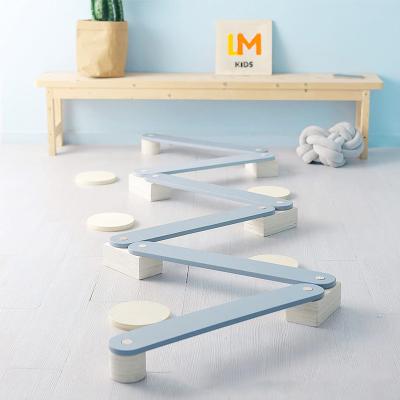 China Indoor Children Balance Board Wooden Kids Montessori Exercise Toy Baby Foot Indoor Balance Beam for sale