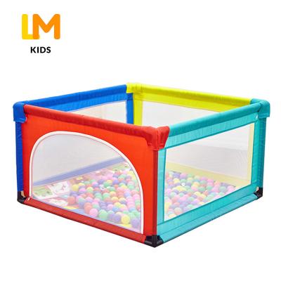 China Hot Sale Newborn Baby Play Yard Easy Folding Indoor Plastic Toddler Colors Guardrail Babies Playpen for sale