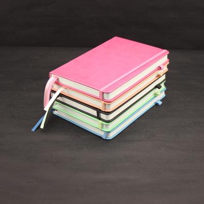 China Custom Hardcover School Gift Embossed A5 Diary Magazine For Students With Custom Hardcover Logo Macaron Color Pen Holder Notebook for sale