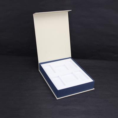 China Luxury Blue And White Materials Recycled Cosmetics Perfume Gift Box Special Paper Mobile Phone Set Magnet Custom Gift Box for sale