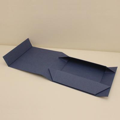 China LOGO Designs Matte Blue Retail Custom Recyclable Apparel Gift Magnet Fold Up Packaging Paper Boxes Clothes T-shirt for sale