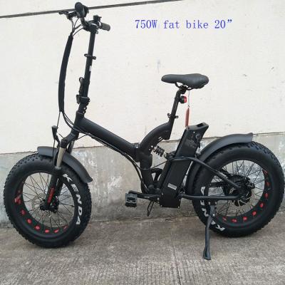 China Aluminum Alloy 750w foldable electric fat bike 20inch with 48v li-ion battery for sale