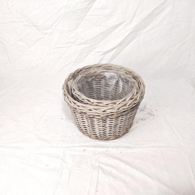 China Modern wholesale natural wicker baskets pot gardening for home and garden decor for sale