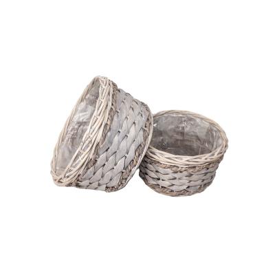 China Hot Sales Modern Vintage Willow Plant Pots Rattan Planter Rustic Woven Wicker Flower Planter for sale