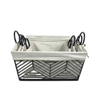 China Factory Direct Wholesale Iron Hand Stocked - Woven Fabric Laundry Storage Basket for sale