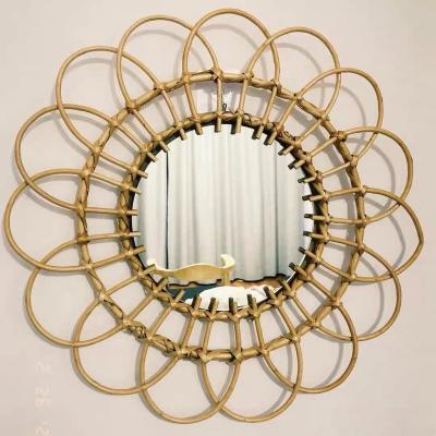 China 2021-2022 Art Decor Amazon Hot Sale Fashion Style Handwoven Wall Mirror Decorative for sale