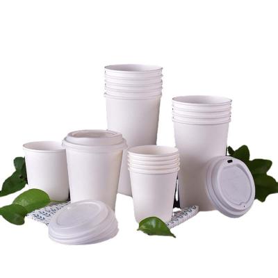 China 16 Ounce Disposable White Biodegradable LOGO Paper Cup For Drink Biodegradable for sale