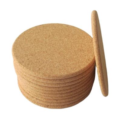 China Wholesale MATS Heat Insulation Solid Color Round Table Mat Place Mat Viable Waterproof Non Slip Cork Coasters for sale