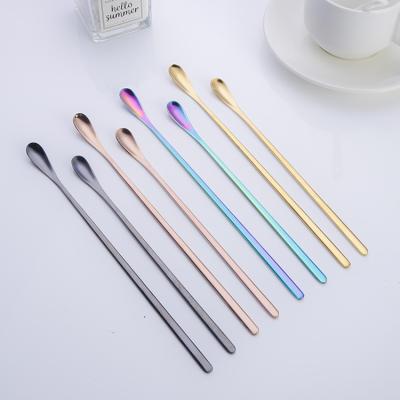 China High Quality Durable 304 Stainless Steel Long Handle Stir Spoon Flatware Cutlery Set for sale