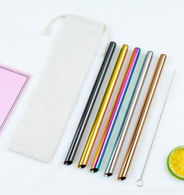 China Wholesale Viable High Quality Tilted Metal Straw Set Milk Tea Straws 304 Stainless Steel Tip for sale