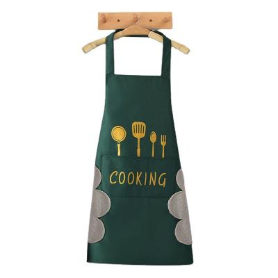 China Waterproof Polyester Thick Food/Beverage Oil Kitchen Coffee Proof Cooking Hand Cloth Apron With Custom LOGO for sale