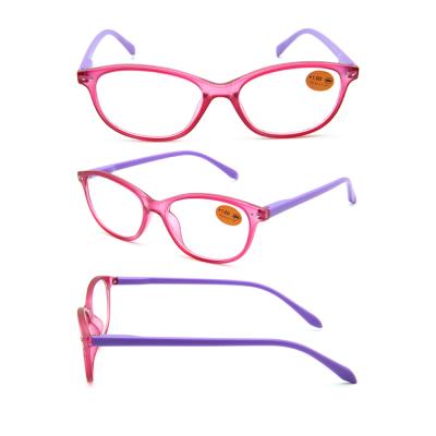 China Fashion Color Crystal Reading Glasses Plastic OEM Customized Frame Logo Plastic Reading Glasses for sale