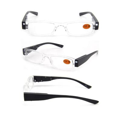 China Hot Sales LED Reading Glasses Shape Transparent Smart LED Foldable Reading Glasses for sale