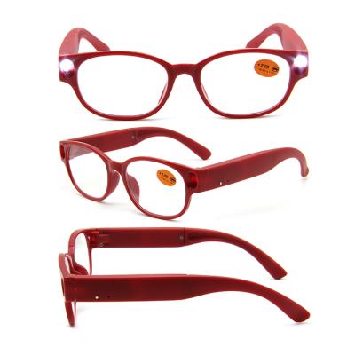 China TOUCHABLE LED LIGHT RECHARGEABLE READING GLASSES AROUND FRAME FOR WOMEN MEN for sale