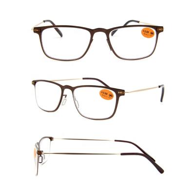 China Wholesale Cheap Square Thin Metal Unisex Reading Glasses for sale