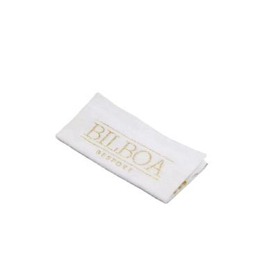 China Softest Sustainable Woven Labels Made Up Of Cotton Yarns Natural Looking Cotton Woven Labels for sale