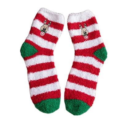 China 2021 anti-slip new fashion winter knitted women's Christmas socks ornaments for sale