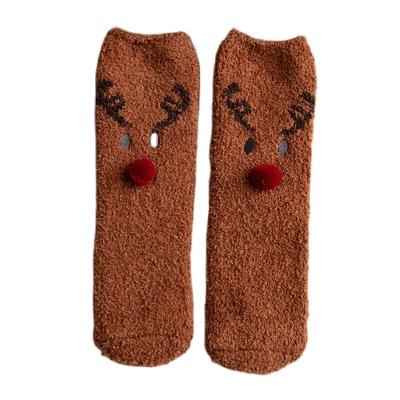 China Anti-slip Wholesale Christmas Fleece Coral Ornament Tassels Stockings For Girls for sale