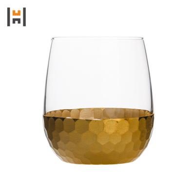 China Sustainable INS Hot Selling Glass Mug With Gold Plated Gold Drink Glass Mug for sale