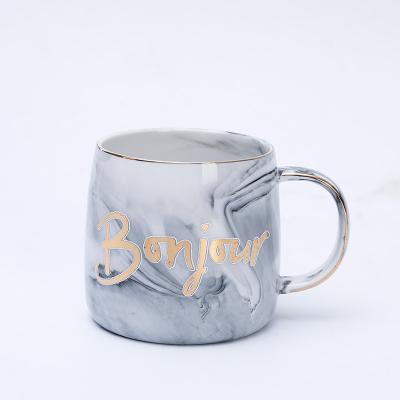 China Viable Customized Ceramic Marble Mugs For Coffee Tea Promotion Gift Porcelain Marble Mug for sale