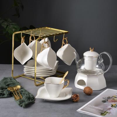 China Household creative Turkish coffee fragrant lifelong viable luxury porcelain and elegant tea set afternoon tea tool for sale