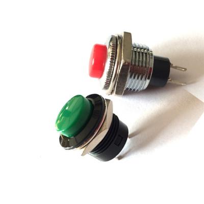 China 2 Pins SPST IP 65 Momentary Waterproof Low Voltage Led Stop Illuminated Push Button Switch PB02-M-G for sale