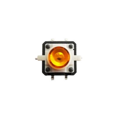 China 12x12mm SMD LED Yellow Tact Switch TS12I-072C-Y-G15.3 for sale