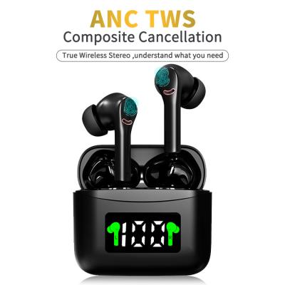 China High Quality High Fidelity Sound 2021 Game J5 Sound Canceling Headphone BT 5.0 Led Display Radio Earbuds for sale