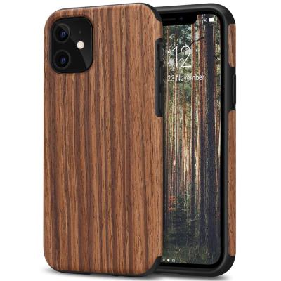 China Laudtec Compatible For iPhone 11 Case Wood Grain Outside Design TPU Case For iPhone 11 for sale